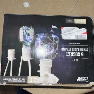 FEIT Electric 10' STRING LIGHT STRAND 5 Socket Mix N Match Use Any Bulbs 72102